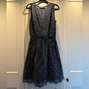 Elegant Navy Blue Dress; size 14; Eliza J